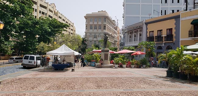 Plaza Colon Near the Cruise Port in Old San Juan